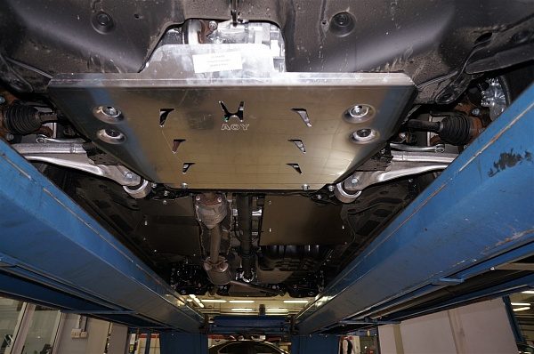 Защита картера двигателя и кпп Honda (Хонда) Pilot, V-3,5 (2008-11)  (Алюминий 4 мм)