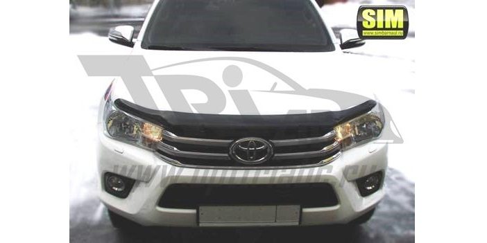Дефлектор капота Toyota Hilux 2015- (тёмный)