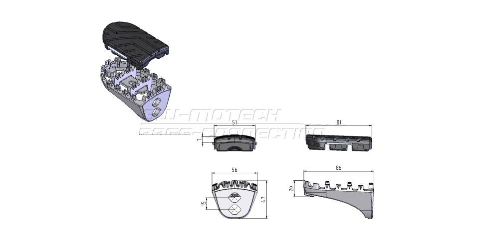 Комплект регулируемых подножек SW-Motech для мотоцикла Honda
