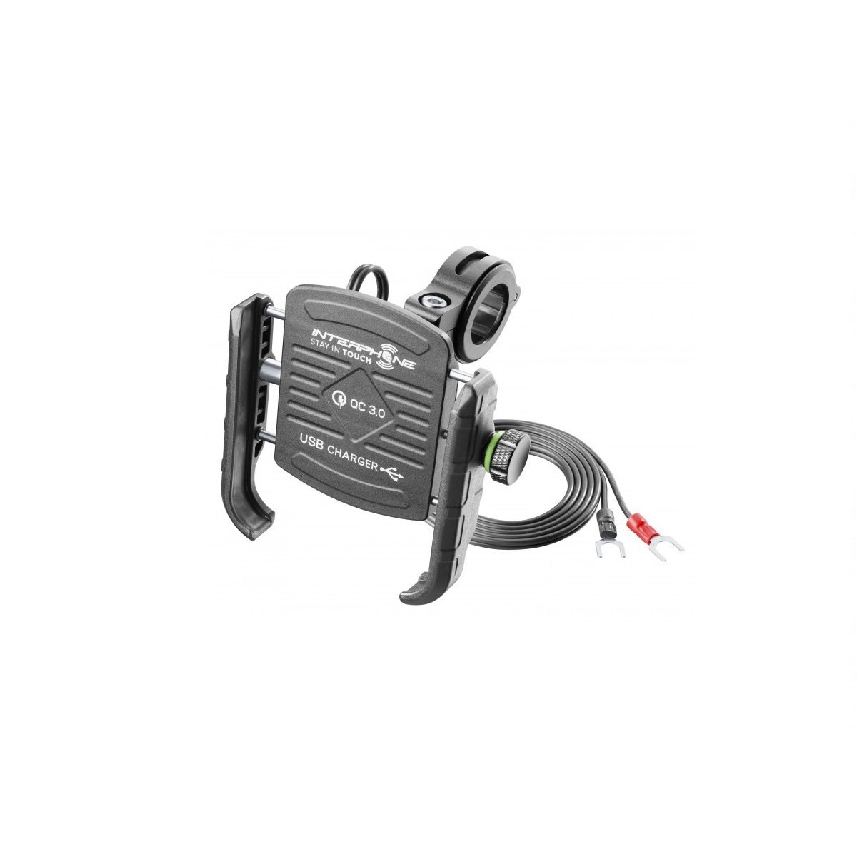 Универсальный держатель для телефона с зарядкой USB INTERPHONE SMMOTOCRABUSB с креплением на руль