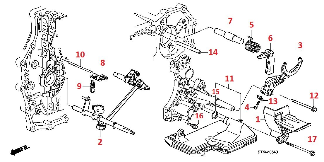 Вилка переключения, фильтр АКПП для Acura MDX 2