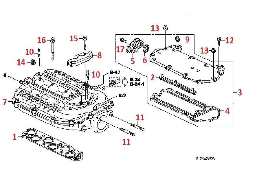 Впускной коллектор и комплектующие для Acura MDX 2