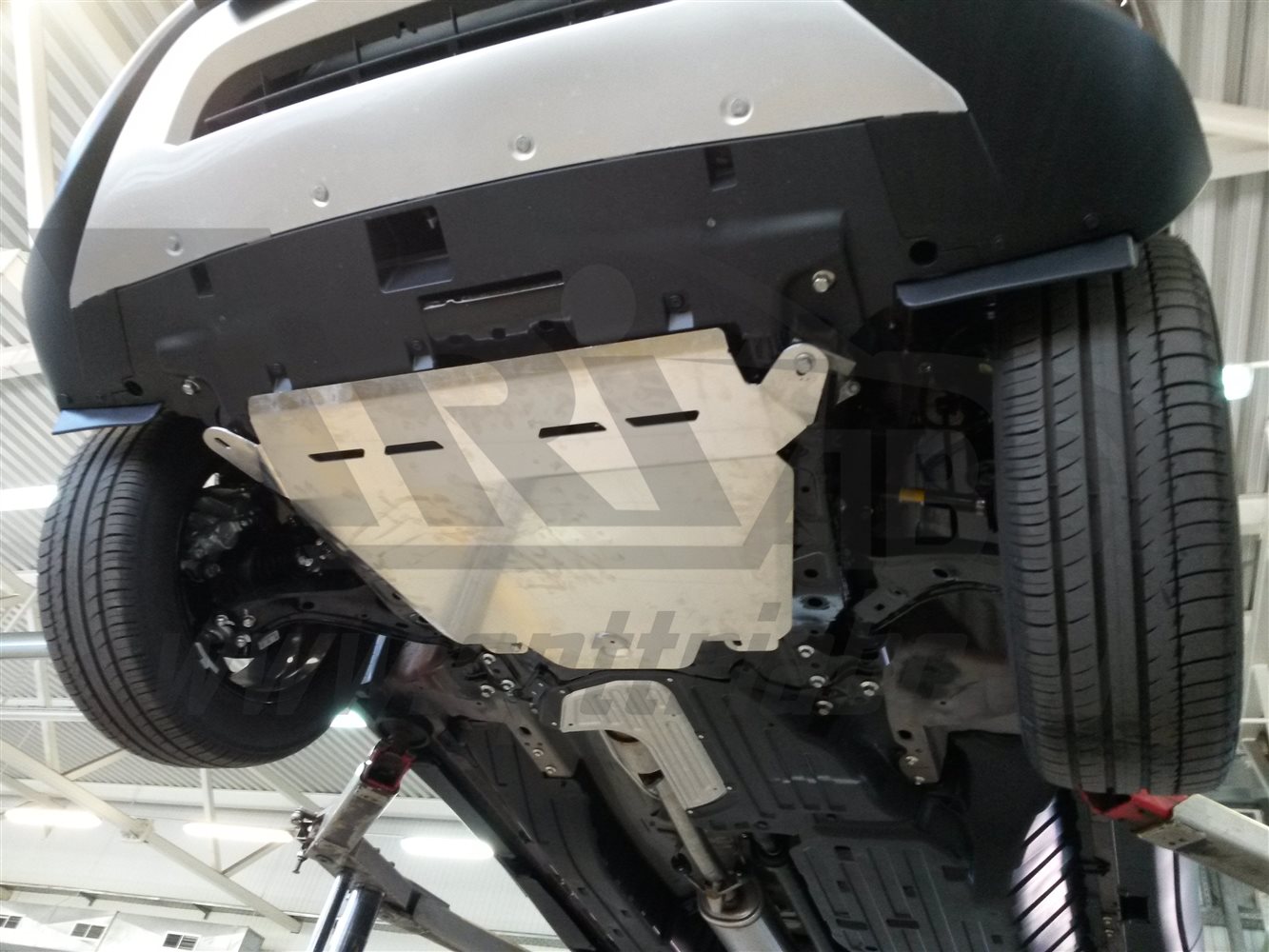 Защита картера двигателя и кпп Honda CR-V 2.4 (2015-) (Алюминий 4 мм)